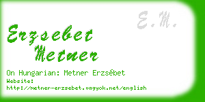 erzsebet metner business card