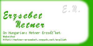 erzsebet metner business card